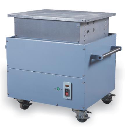 Mechanical vibration tester with a square mounting table. Representative catalog photograph.